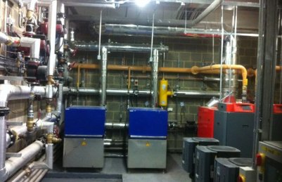 Commercial boiler plant room